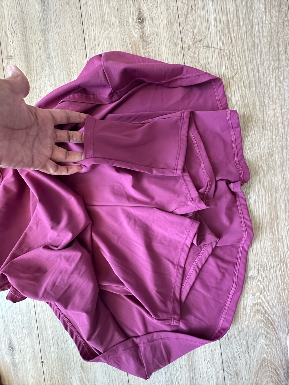 Athleisure Skater Sleeveless Dress in Deep Berry- Fit and Flare - Picture 4 of 6
